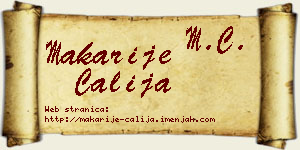 Makarije Čalija vizit kartica